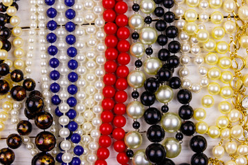 Background of the different beads necklaces