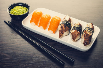 sushi set in a plate