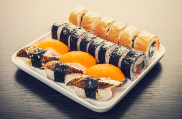 sushi roll set in a plate