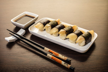 sushi set in a plate