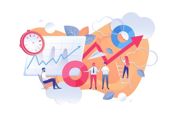 Methods Statistical Data Analysis Cartoon Flat.