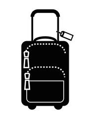 Suitcase icon. vector illustration black and white illustration.
