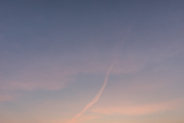 Fototapeta na wymiar Beautiful sky in blue and purple color during sunset.