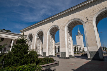 Fototapeta na wymiar The Railway station in Simferopol