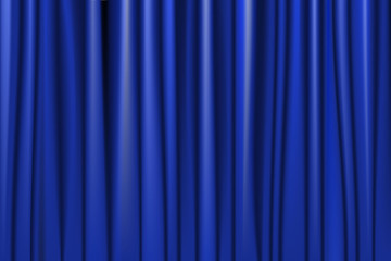 Theater stage blue curtain.
