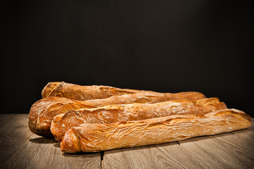baguette on a dark background