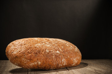 bread on a dark background