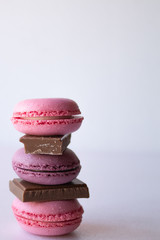 Pyramid of cookies and chocolate. tasty sweets are a hill. A lot of sweets.