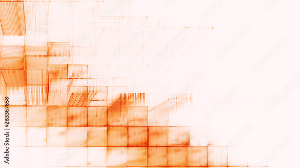 Fototapete Abstract red on white background element. Fractal graphics 3d illustration. Science or technology concept.