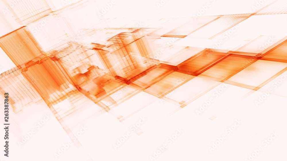 Poster abstract red on white background element. fractal graphics 3d illustration. science or technology co
