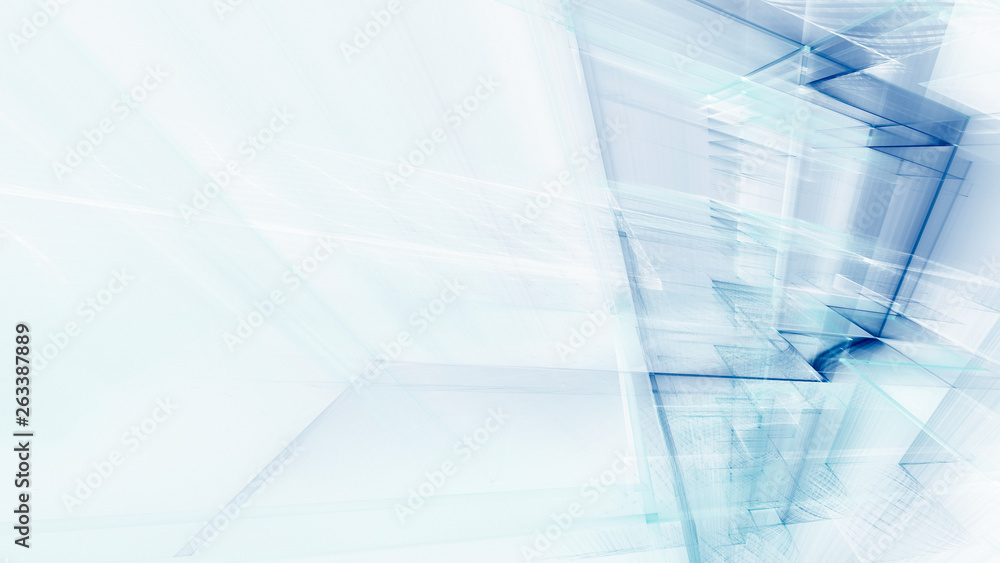 Fototapete abstract blue on white background element. fractal graphics 3d illustration. science or technology c