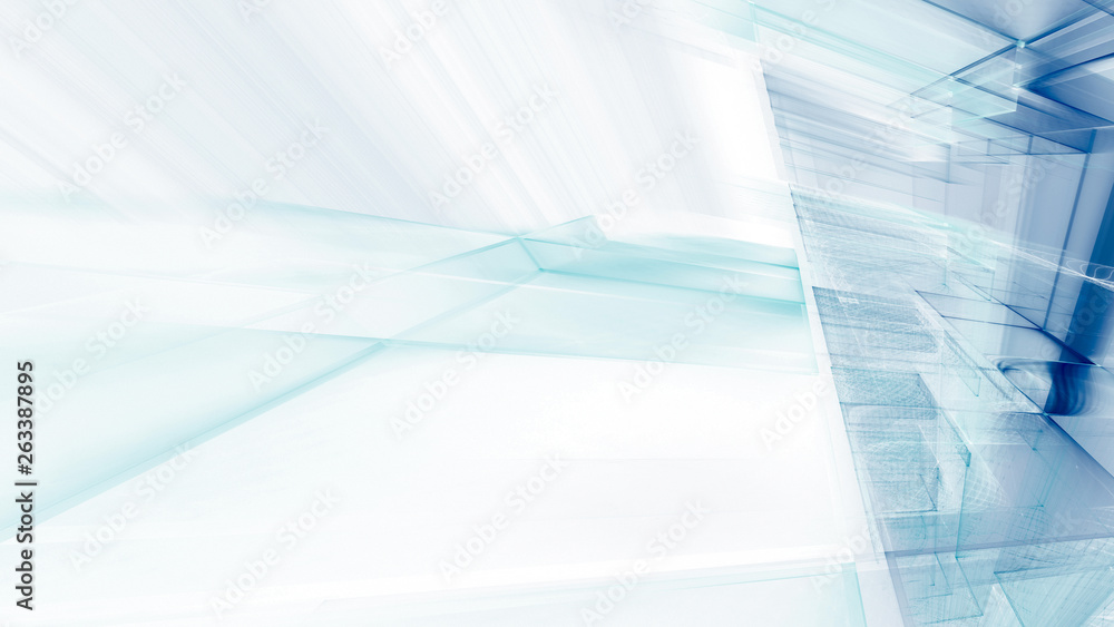 Fototapete abstract blue on white background element. fractal graphics 3d illustration. science or technology c