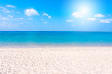 Relaxing Landscape view of white beach, clear sea and blue sky - 263389242