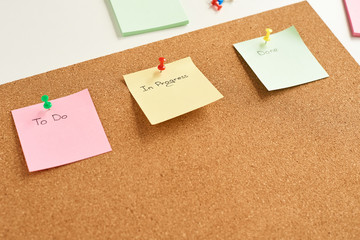 Colorful paper notes with words 