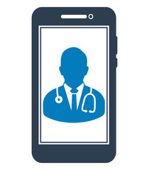 Online Medical Help Icon. Flat style vector EPS.