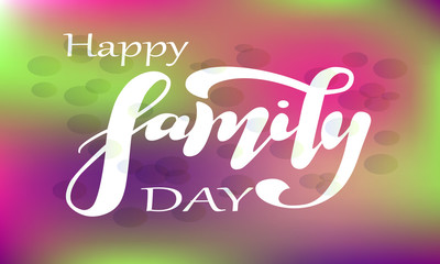 Family day card, lettering