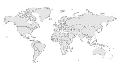 Fototapeta map template for web site pattern, infographics. Globe similar world map icon. Travel worldwide, map silhouette backdrop. obraz