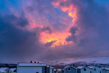 Fototapeta premium Sunset over Tromso.Norway.