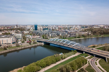 Fototapeta na wymiar Kotlarski Bridge in Cracow