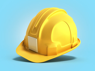 Fototapeta premium Hard hat helmet Construction tools 3d render on blue gradient