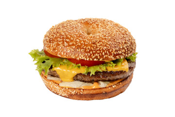 Juicy fresh Burger on white isolated background