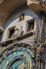 Fototapeta na wymiar Fragment of Prague Astronomical Clock mounted on the southern wall of Old Town Hall