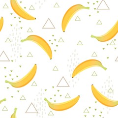 Banana pattern. Healthy dessert fruit eating food vector seamless background. Illustration of banana food and fruit dessert