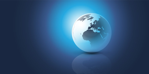 Earth Globe Design - Global Business, Technology, Globalisation Concept, Vector Template 