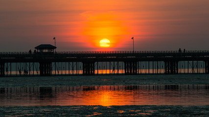 Isle of Wight sunset with Ryde pier detail