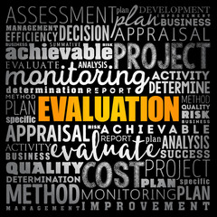 Naklejka na ściany i meble Evaluation word cloud collage, business concept background