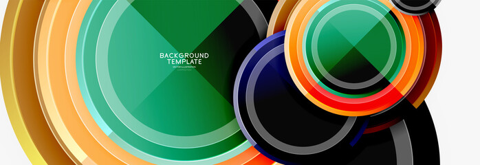 Fototapeta premium Circle geometric abstract background template for web banner, business presentation, branding, wallpaper