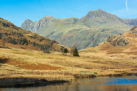 Langdale Pikes with Blea Tarn in the foreground