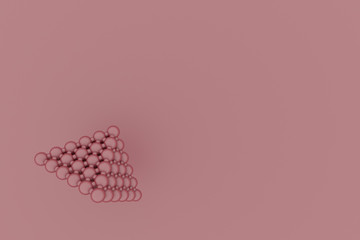 Abstract sphere geometric, molecule style concepture inter-locked pyramids. Wallpaper for graphic design. 3D render.