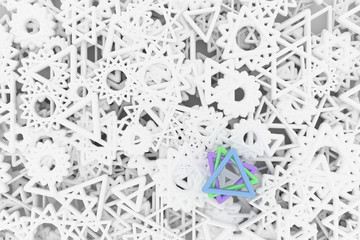 Bunch of triangle & star, market differentiation or outstanding, for design texture & background. 3D rendering.