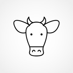 cow's head hand drawn icon