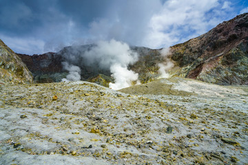 Smoke,volcanic crater,white island,new zealand 33
