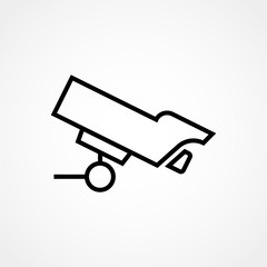 Security camera simple line vector icon