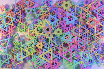 Background abstract CGI geometric, bunch of triangle & star view from top for design, graphic resource. 3D render.