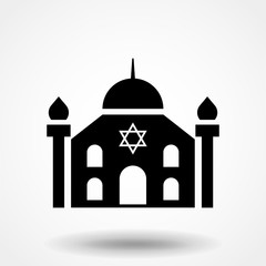Synagogue icon vector, filled flat sign, solid pictogram isolated on white. Symbol, logo illustration. Pixel perfect
