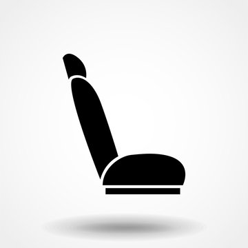 side seat isolated icon on white background, auto service, repair, car detail