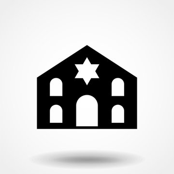 black synagogue building icon clip art preview