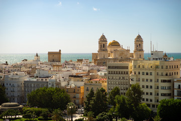 Fototapeta na wymiar bird's eye View over Cadiz city , Andalusia, Spain