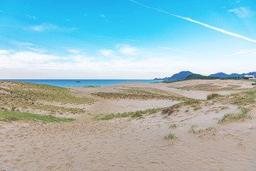 夕暮れの鳥取砂丘