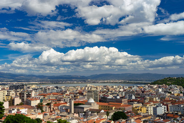Cagliari, Sardinia, Italy cityscape from the top
