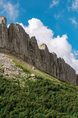 The ridge of the mountain is big Thach with cumulus clouds