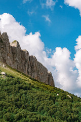 The ridge of the mountain is big Thach with cumulus clouds