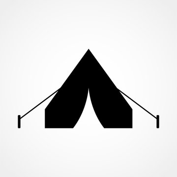 Camping tent symbol icon. Stock vector illustration flat design style. EPS10.