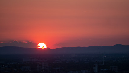sunset in the mountains