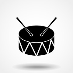 Drum Icon Isolated on White Background