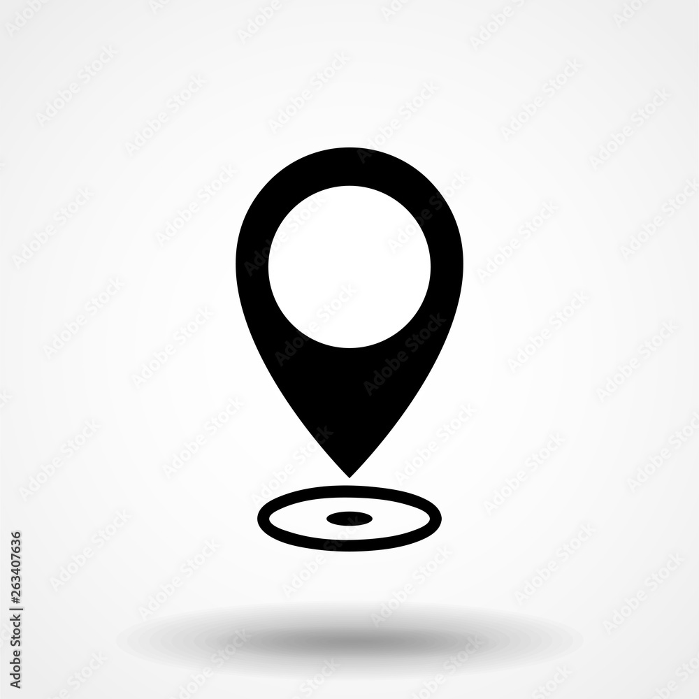 Poster map pointer icon. gps location symbol. flat design style. vektor eps 10.
